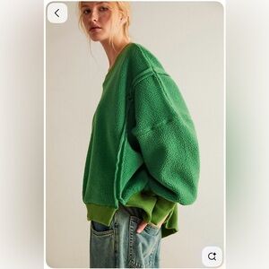 We The Free Cozy Camden Sweatshirt - Green Sherpa - Size XS